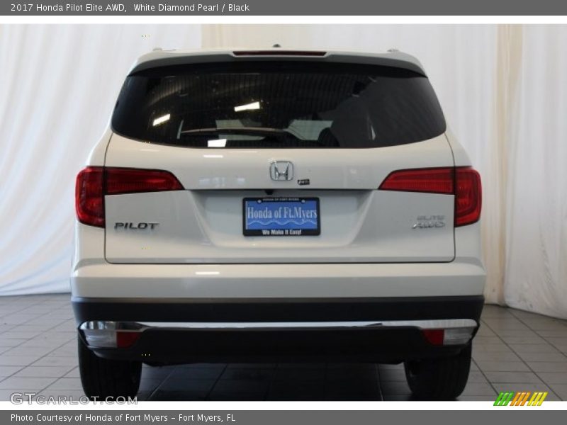 White Diamond Pearl / Black 2017 Honda Pilot Elite AWD
