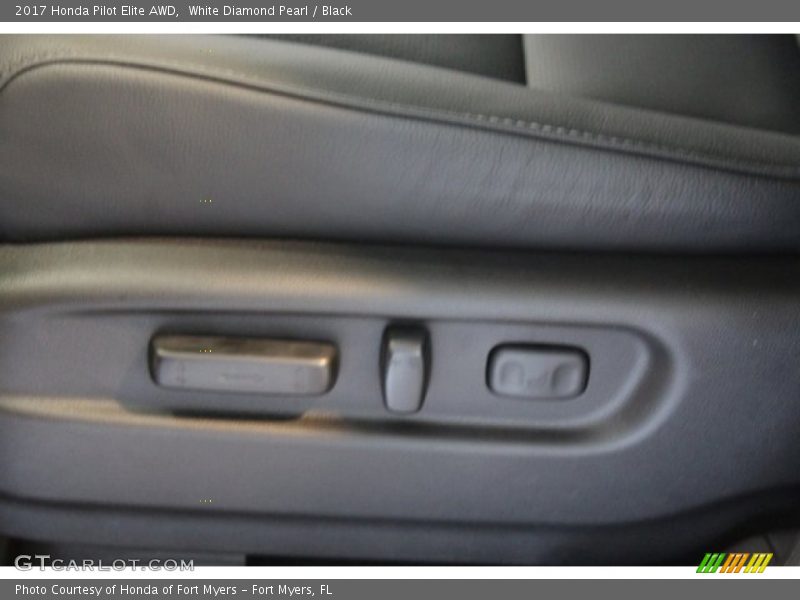 White Diamond Pearl / Black 2017 Honda Pilot Elite AWD