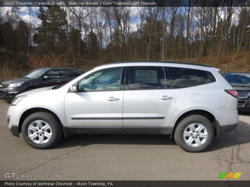 Silver Ice Metallic / Dark Titanium/Light Titanium 2017 Chevrolet Traverse LS AWD