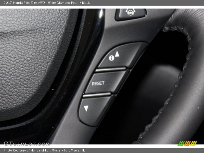 White Diamond Pearl / Black 2017 Honda Pilot Elite AWD