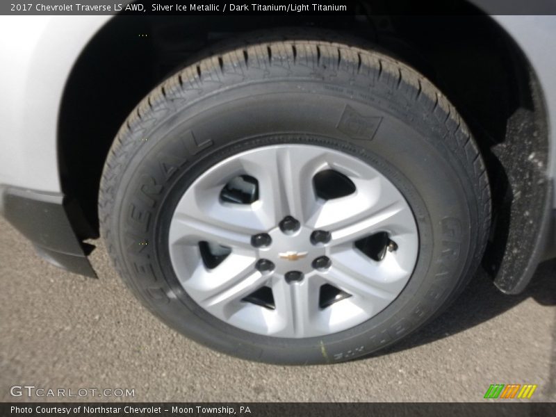 Silver Ice Metallic / Dark Titanium/Light Titanium 2017 Chevrolet Traverse LS AWD