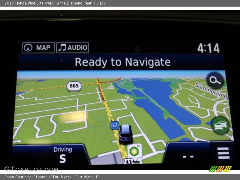 White Diamond Pearl / Black 2017 Honda Pilot Elite AWD