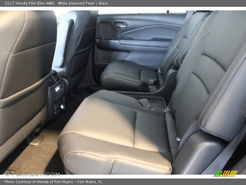 White Diamond Pearl / Black 2017 Honda Pilot Elite AWD