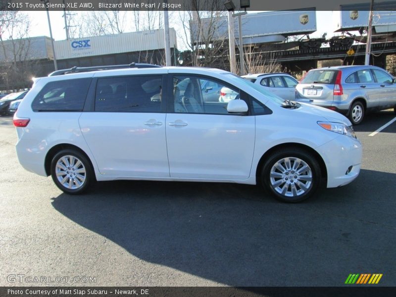 Blizzard White Pearl / Bisque 2015 Toyota Sienna XLE AWD