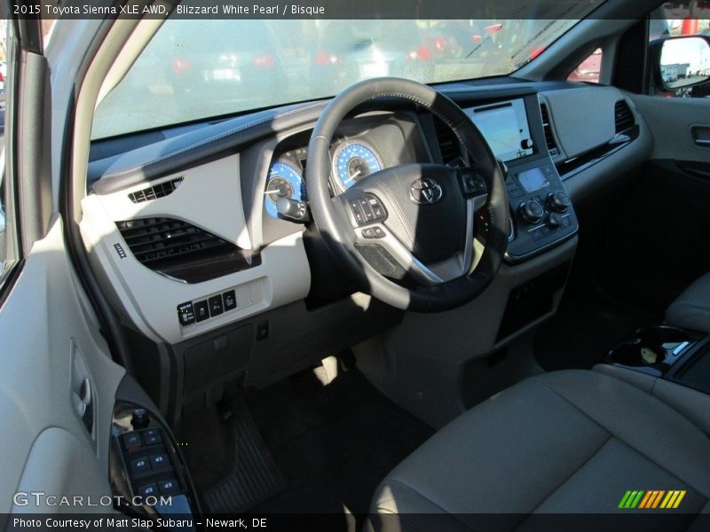 Blizzard White Pearl / Bisque 2015 Toyota Sienna XLE AWD