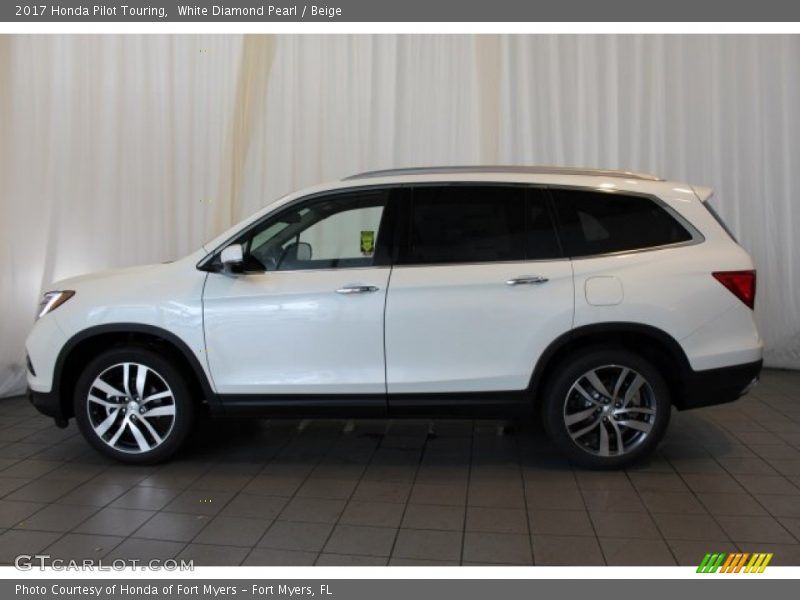 White Diamond Pearl / Beige 2017 Honda Pilot Touring