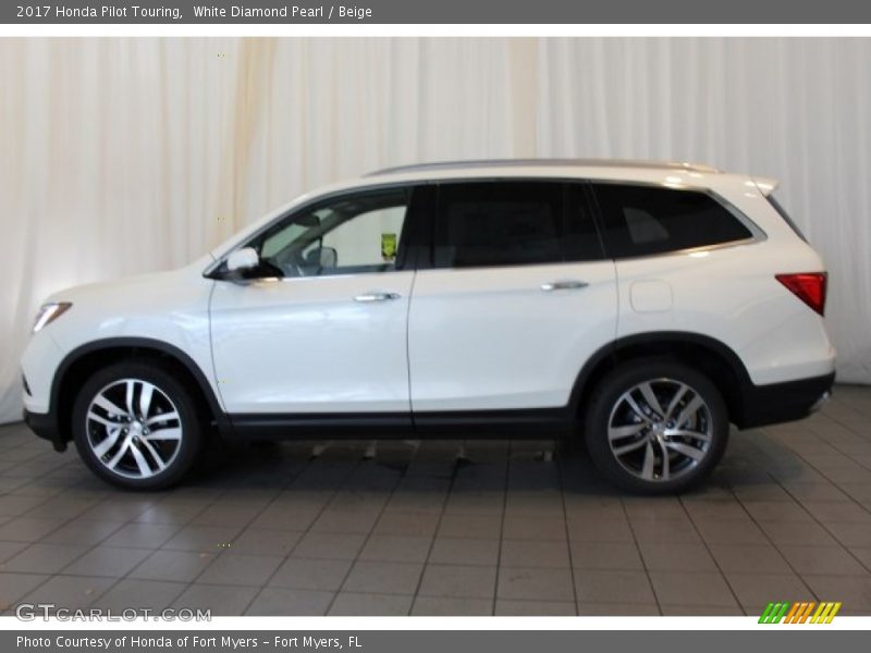 White Diamond Pearl / Beige 2017 Honda Pilot Touring
