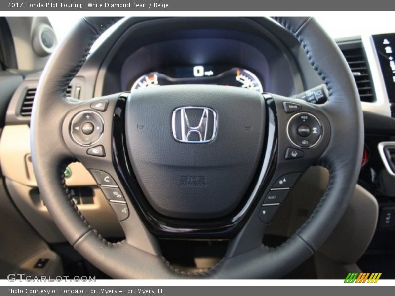 White Diamond Pearl / Beige 2017 Honda Pilot Touring