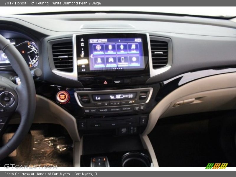White Diamond Pearl / Beige 2017 Honda Pilot Touring