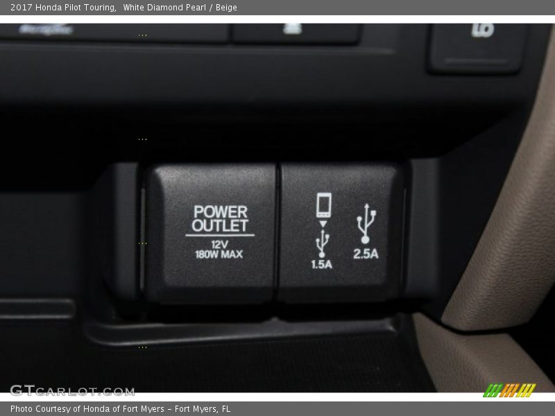White Diamond Pearl / Beige 2017 Honda Pilot Touring