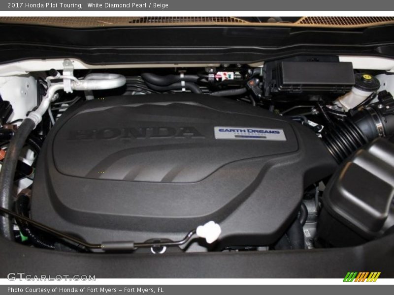 White Diamond Pearl / Beige 2017 Honda Pilot Touring