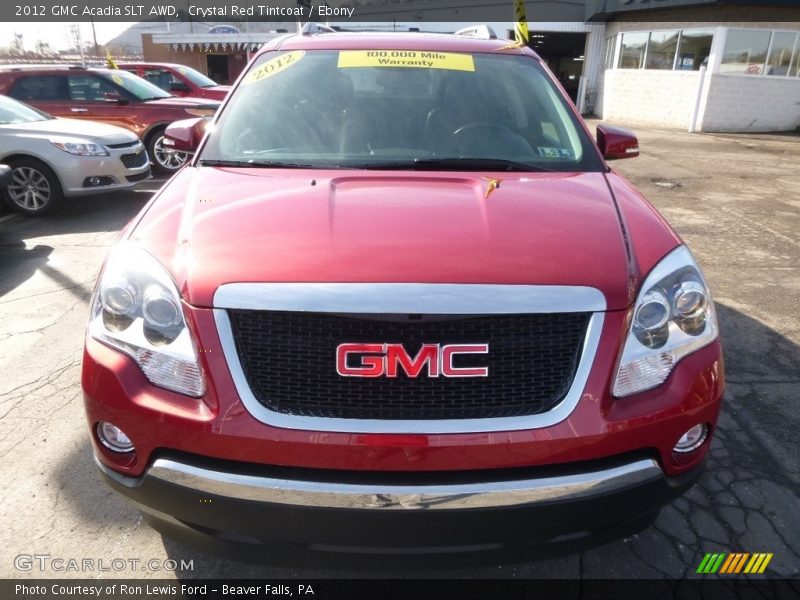 Crystal Red Tintcoat / Ebony 2012 GMC Acadia SLT AWD