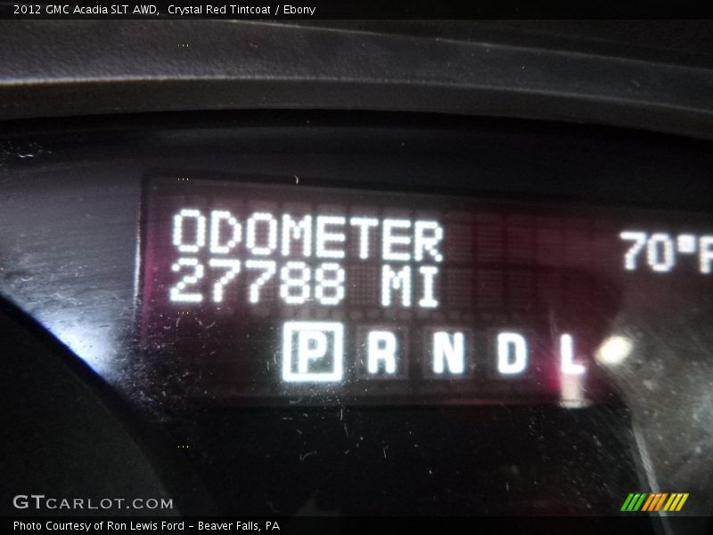 Crystal Red Tintcoat / Ebony 2012 GMC Acadia SLT AWD