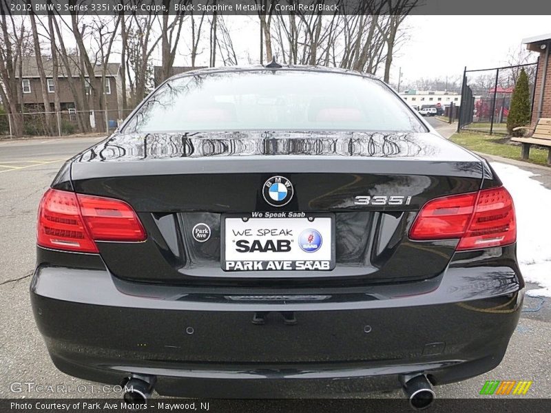 Black Sapphire Metallic / Coral Red/Black 2012 BMW 3 Series 335i xDrive Coupe