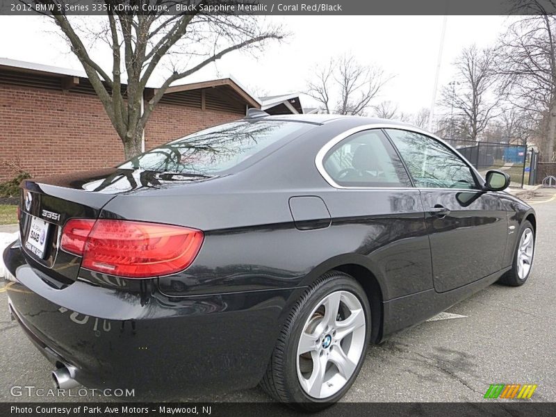 Black Sapphire Metallic / Coral Red/Black 2012 BMW 3 Series 335i xDrive Coupe