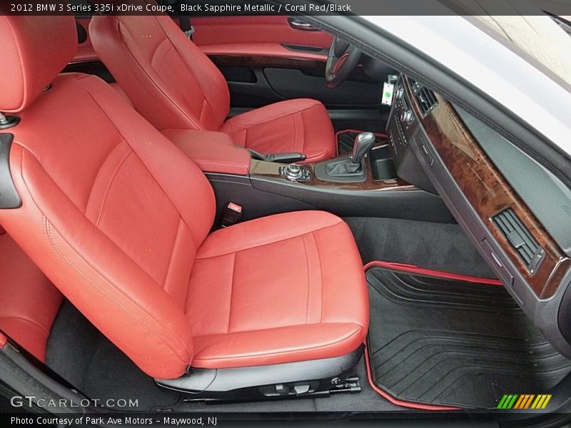 Black Sapphire Metallic / Coral Red/Black 2012 BMW 3 Series 335i xDrive Coupe