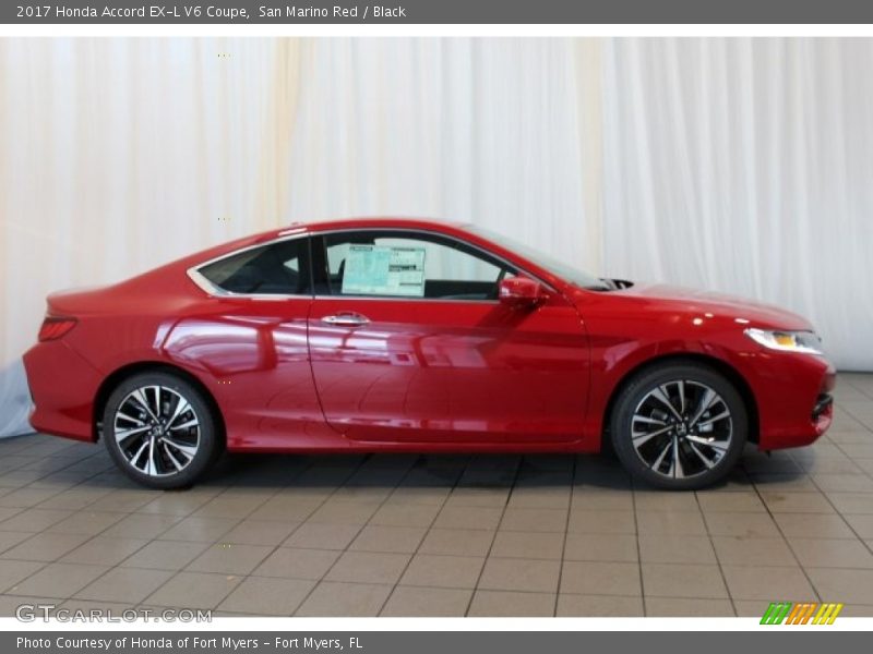 San Marino Red / Black 2017 Honda Accord EX-L V6 Coupe