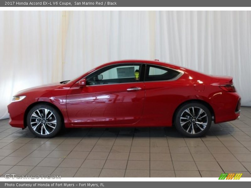 San Marino Red / Black 2017 Honda Accord EX-L V6 Coupe