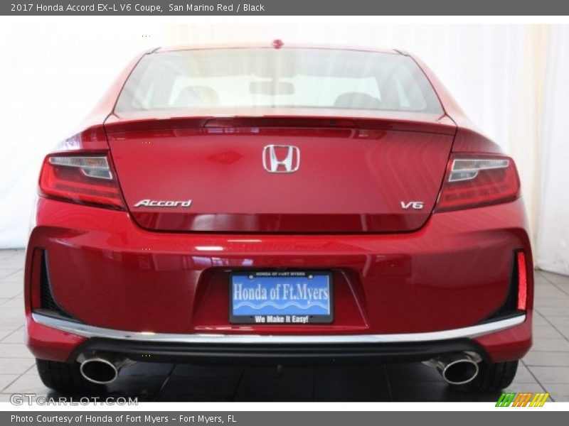 San Marino Red / Black 2017 Honda Accord EX-L V6 Coupe