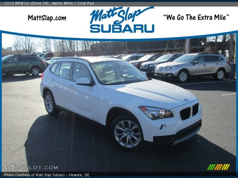 Alpine White / Coral Red 2013 BMW X1 xDrive 28i