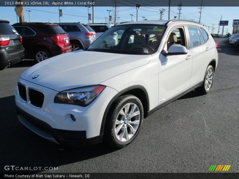Alpine White / Coral Red 2013 BMW X1 xDrive 28i