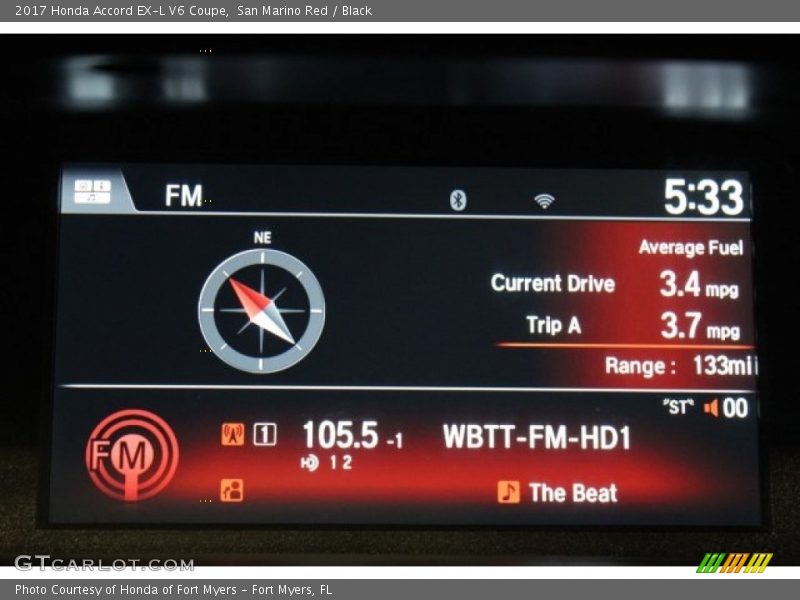 San Marino Red / Black 2017 Honda Accord EX-L V6 Coupe