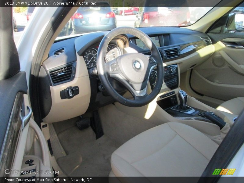 Alpine White / Coral Red 2013 BMW X1 xDrive 28i