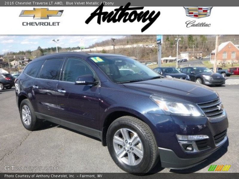 Blue Velvet Metallic / Ebony 2016 Chevrolet Traverse LT AWD