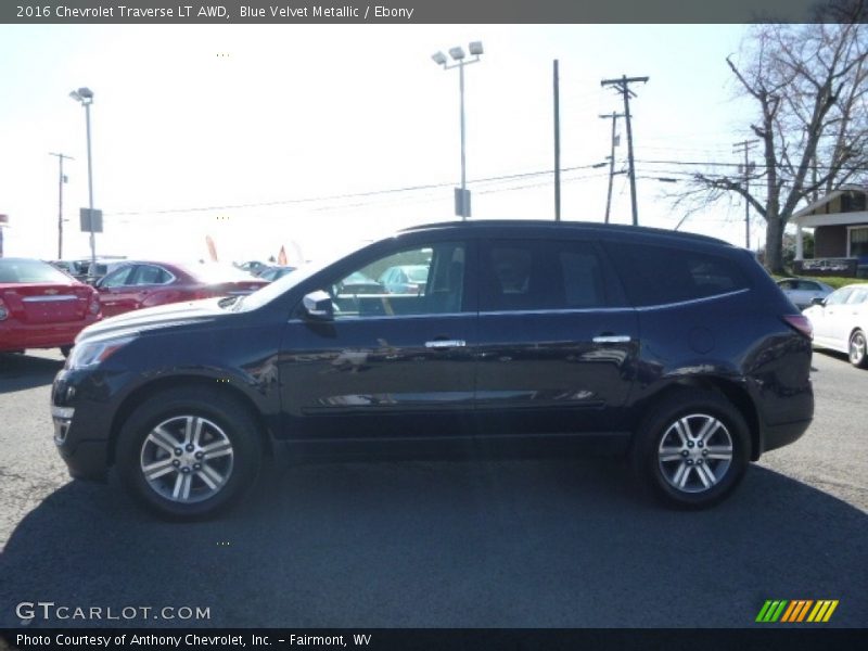 Blue Velvet Metallic / Ebony 2016 Chevrolet Traverse LT AWD