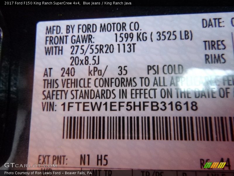 Blue Jeans / King Ranch Java 2017 Ford F150 King Ranch SuperCrew 4x4