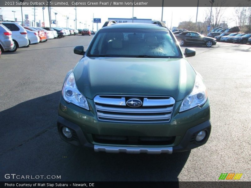 Cypress Green Pearl / Warm Ivory Leather 2013 Subaru Outback 2.5i Limited