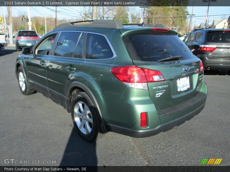 Cypress Green Pearl / Warm Ivory Leather 2013 Subaru Outback 2.5i Limited