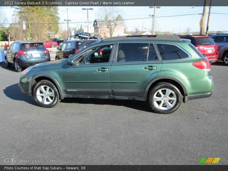 Cypress Green Pearl / Warm Ivory Leather 2013 Subaru Outback 2.5i Limited