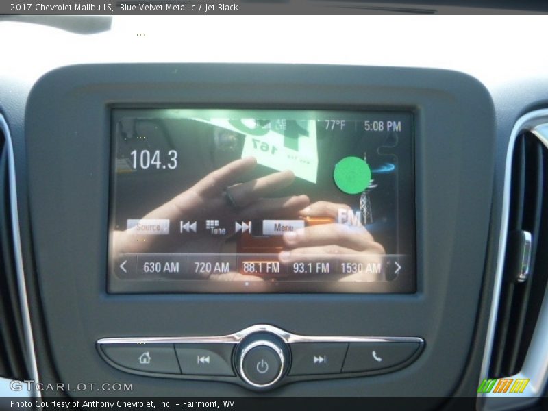 Blue Velvet Metallic / Jet Black 2017 Chevrolet Malibu LS
