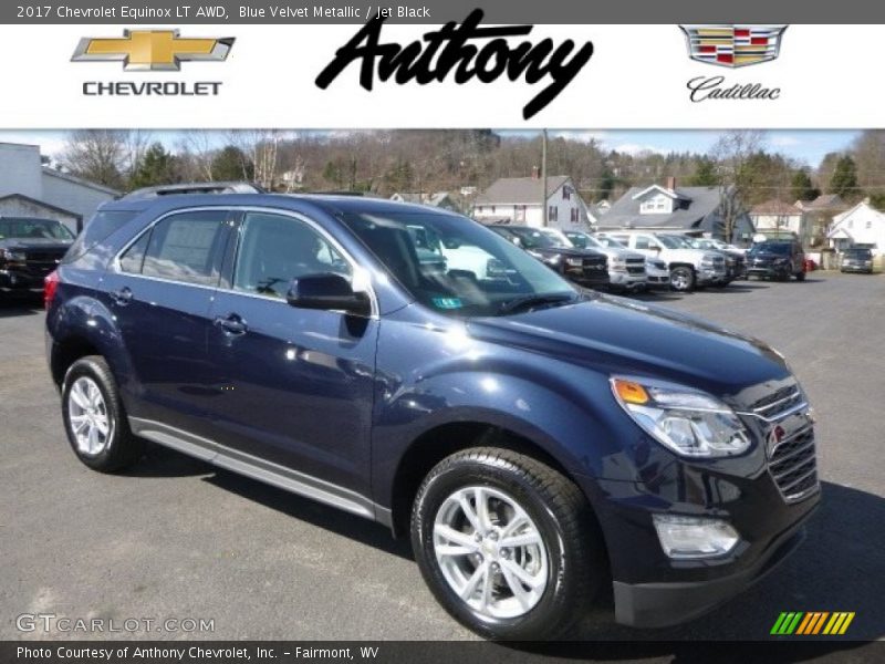 Blue Velvet Metallic / Jet Black 2017 Chevrolet Equinox LT AWD