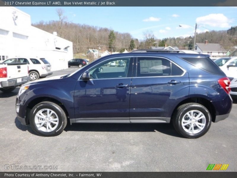 Blue Velvet Metallic / Jet Black 2017 Chevrolet Equinox LT AWD