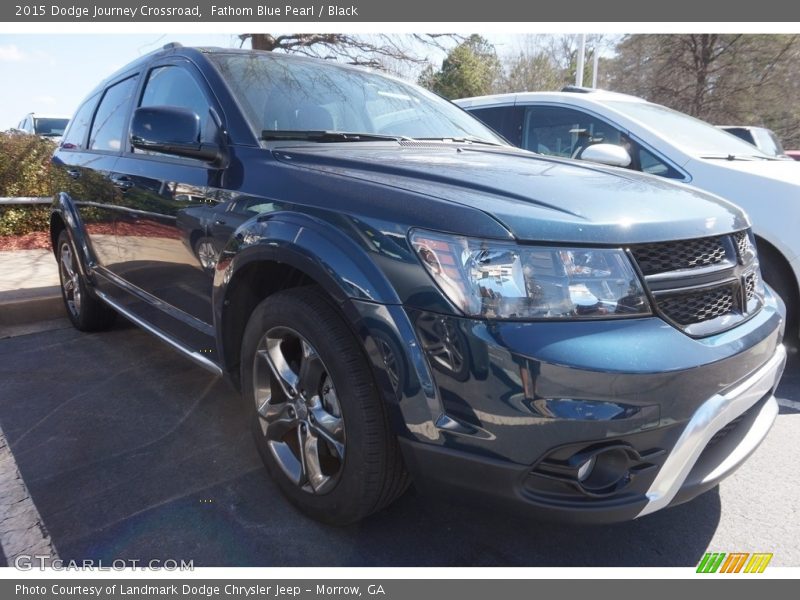 Fathom Blue Pearl / Black 2015 Dodge Journey Crossroad
