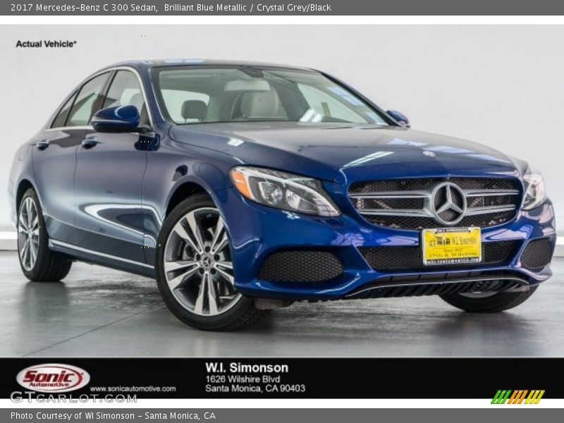 Brilliant Blue Metallic / Crystal Grey/Black 2017 Mercedes-Benz C 300 Sedan
