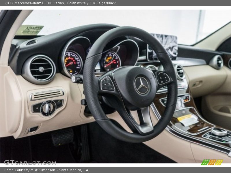 Polar White / Silk Beige/Black 2017 Mercedes-Benz C 300 Sedan