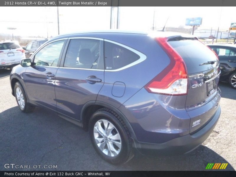 Twilight Blue Metallic / Beige 2012 Honda CR-V EX-L 4WD