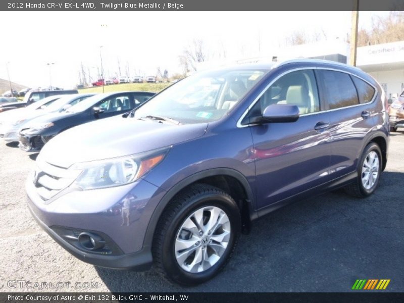 Twilight Blue Metallic / Beige 2012 Honda CR-V EX-L 4WD