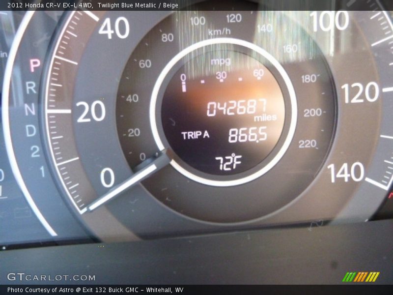 Twilight Blue Metallic / Beige 2012 Honda CR-V EX-L 4WD
