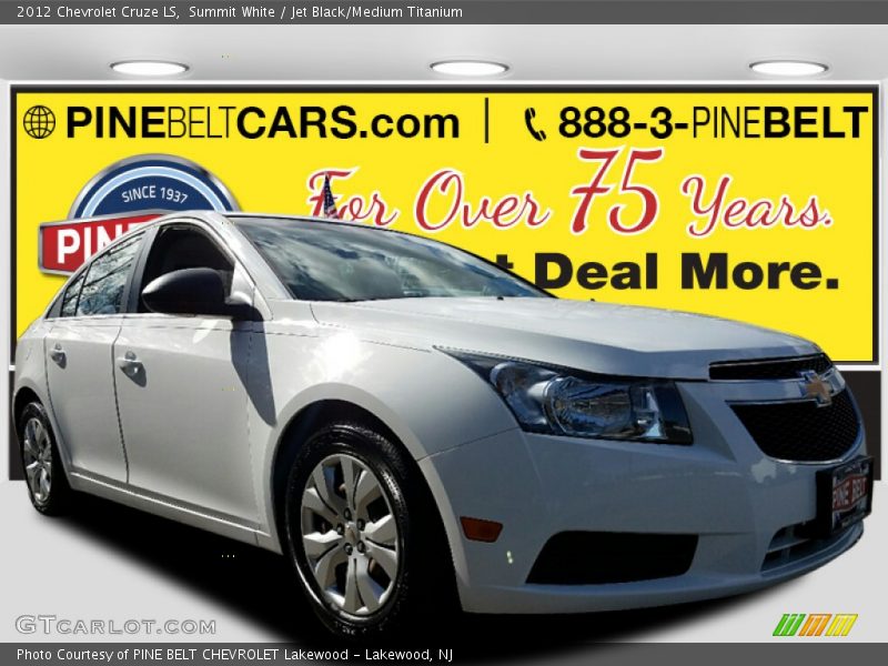 Summit White / Jet Black/Medium Titanium 2012 Chevrolet Cruze LS