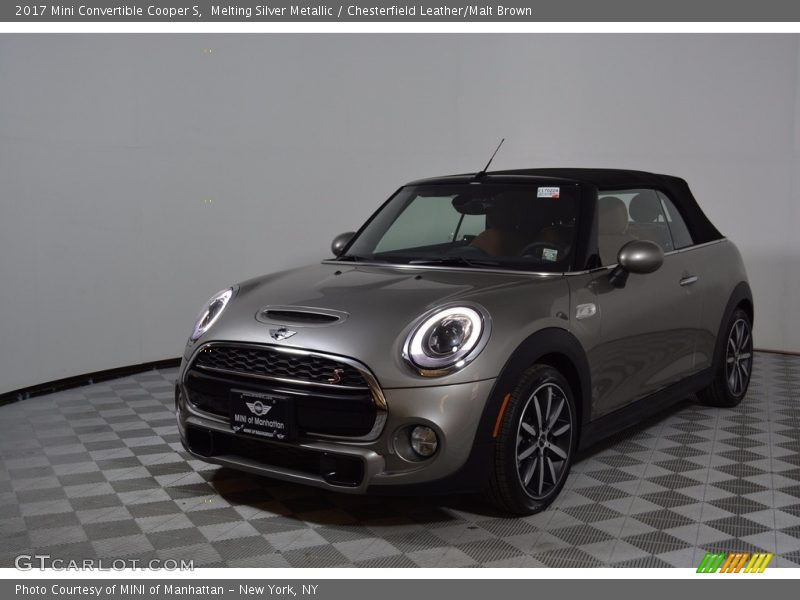 Melting Silver Metallic / Chesterfield Leather/Malt Brown 2017 Mini Convertible Cooper S