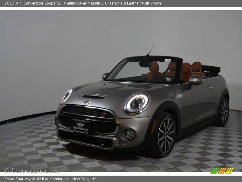 Melting Silver Metallic / Chesterfield Leather/Malt Brown 2017 Mini Convertible Cooper S