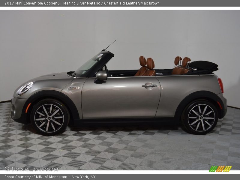 Melting Silver Metallic / Chesterfield Leather/Malt Brown 2017 Mini Convertible Cooper S