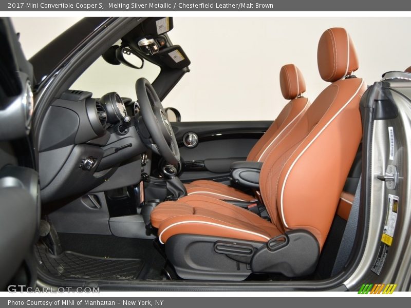 Melting Silver Metallic / Chesterfield Leather/Malt Brown 2017 Mini Convertible Cooper S