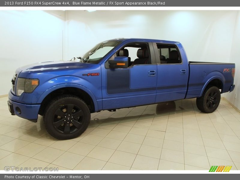 Blue Flame Metallic / FX Sport Appearance Black/Red 2013 Ford F150 FX4 SuperCrew 4x4