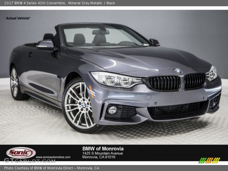 Mineral Grey Metallic / Black 2017 BMW 4 Series 430i Convertible