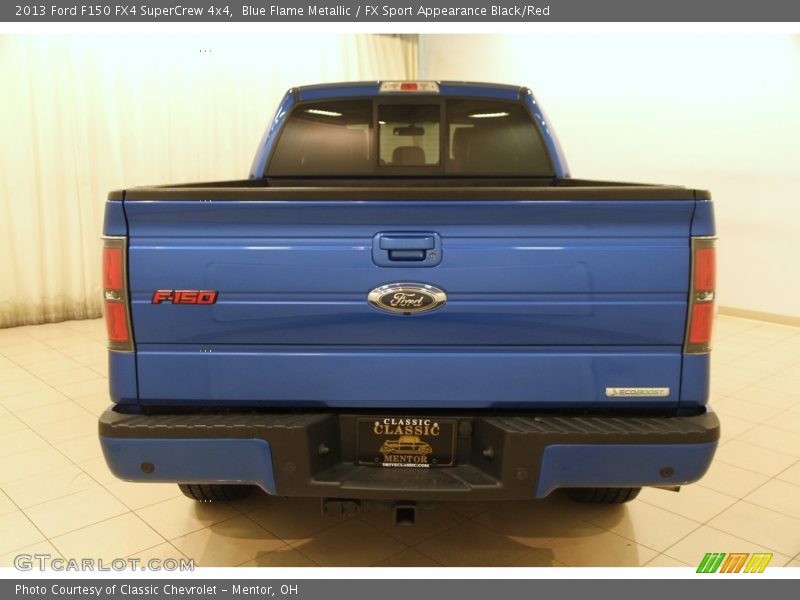 Blue Flame Metallic / FX Sport Appearance Black/Red 2013 Ford F150 FX4 SuperCrew 4x4